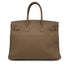 HERMES BIRKIN 35 ETOUPE TAURILLON CLEMENCE HAND BAG ▢N PALLADIUM HARDWARE 90309730 - PURPOSE