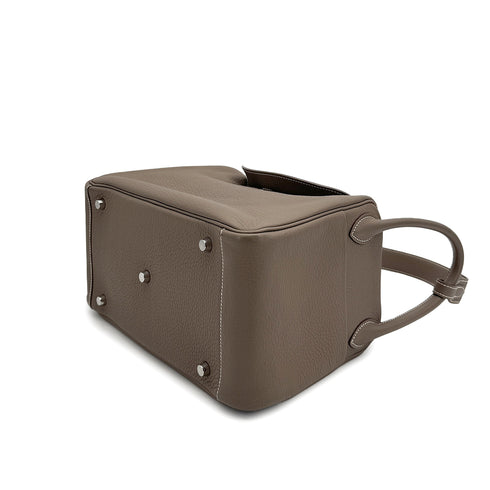 HERMES LINDY 30 ETOUPE TAURILLON CLEMENCE SHOULDER BAG □Q PALLADIUM HARDWARE 90309734 - PURPOSE