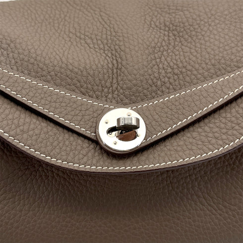 HERMES LINDY 30 ETOUPE TAURILLON CLEMENCE SHOULDER BAG □Q PALLADIUM HARDWARE 90309734 - PURPOSE