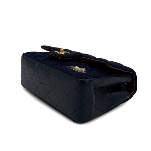 CHANEL MATELASSE MARINE ICON CHAIN SHOULDER BAG NAVY COTTON LEATHER 90309736 - PURPOSE