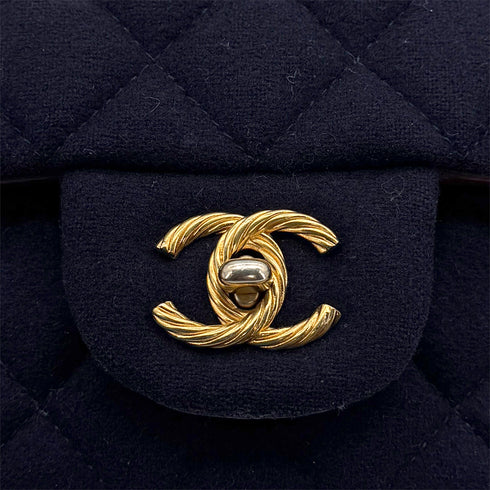 CHANEL MATELASSE MARINE ICON CHAIN SHOULDER BAG NAVY COTTON LEATHER 90309736 - PURPOSE