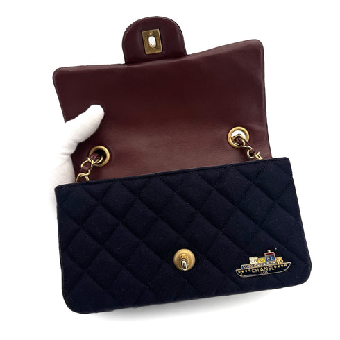 CHANEL MATELASSE MARINE ICON CHAIN SHOULDER BAG NAVY COTTON LEATHER 90309736 - PURPOSE