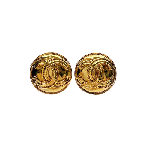 CHANEL VINTAGE EARRINGS ROUND COCOMARK GOLD ACCESSORY 94P 90309742 - PURPOSE