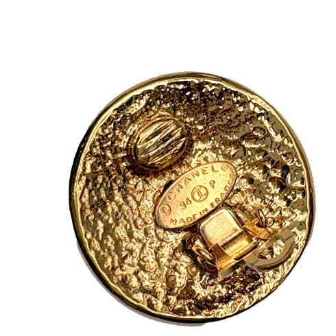 CHANEL VINTAGE EARRINGS ROUND COCOMARK GOLD ACCESSORY 94P 90309742 - PURPOSE
