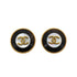 CHANEL VINTAGE EARRINGS ROUND COCOMARK SHELL GOLD BLACK ACCESSORY 95P 90309744 - PURPOSE