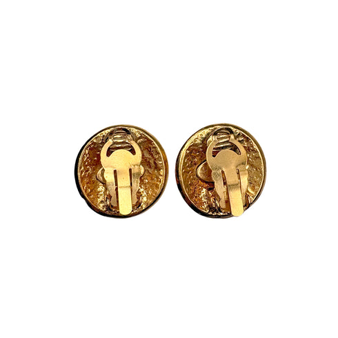 CHANEL VINTAGE EARRINGS ROUND COCOMARK GOLD ACCESSORY 94P 90309745 - PURPOSE