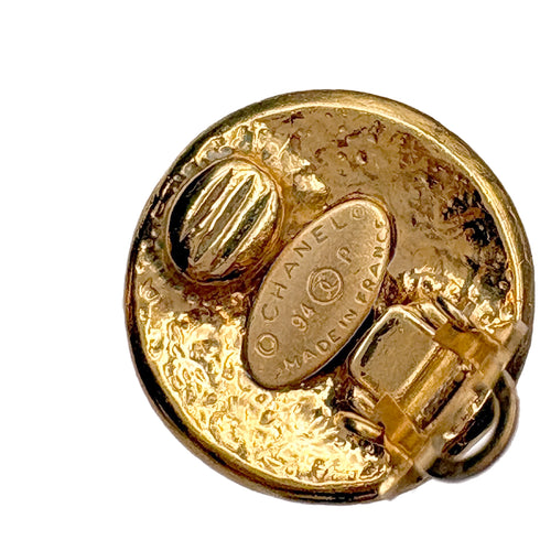 CHANEL VINTAGE EARRINGS ROUND COCOMARK GOLD ACCESSORY 94P 90309745 - PURPOSE