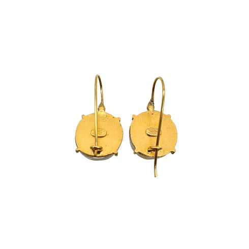 CHANEL VINTAGE EARRINGS ROUND COCOMARK GOLD CLEAR ACCESSORY 99P 90309758 - PURPOSE