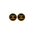 CHANEL VINTAGE EARRINGS ROUND COCOMARK GOLD BLACK ACCESSORY 96A 90309761 - PURPOSE