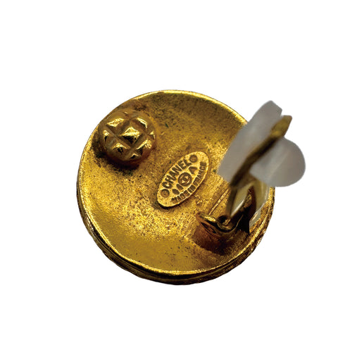 CHANEL VINTAGE EARRINGS ROUND COCOMARK GOLD ACCESSORY 94A 90309763 - PURPOSE