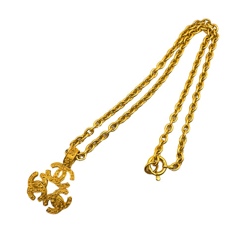 CHANEL VINTAGE NECKLACE TRIPLE COCOMARK GOLD ACCESSORY 94A 90309768 - PURPOSE