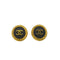 CHANEL VINTAGE EARRINGS COCOMARK CIRCLE BLACK GOLD ACCESSORY 95P 90309772 - PURPOSE