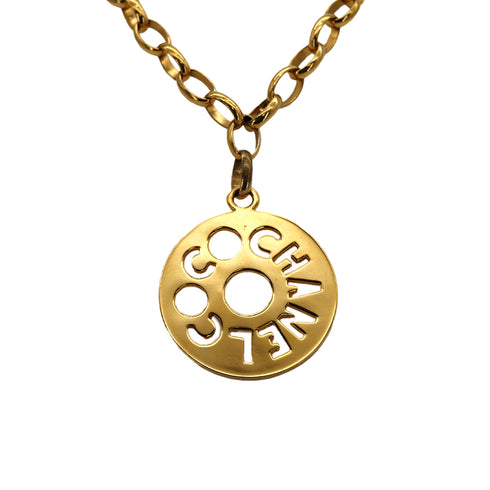CHANEL VINTAGE CHAIN NECKLACE CIRCLE LOGO GOLD ACCESSORY 90309774 - PURPOSE