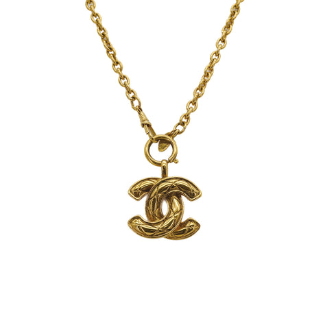 CHANEL VINTAGE NECKLACE MATELASSE COCOMARK GOLD ACCESSORY 90309785 - PURPOSE