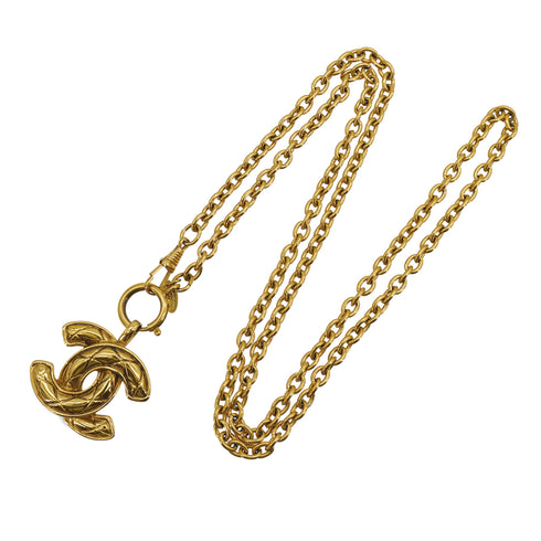 CHANEL VINTAGE NECKLACE MATELASSE COCOMARK GOLD ACCESSORY 90309785 - PURPOSE