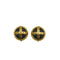 CHANEL VINTAGE EARRINGS ROUND LOGO GOLD BLACK ACCESSORY 94A 90309787 - PURPOSE