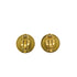 CHANEL VINTAGE EARRINGS ROUND LOGO GOLD BLACK ACCESSORY 94A 90309787 - PURPOSE