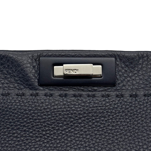 FENDI PEEKABOO REGULAR SELLERIA HAND SHOULDER BAG LEATHER NAVY 8BN290 90309791 - PURPOSE
