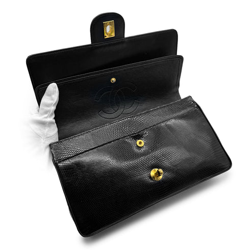 CHANEL VINTAGE CHAIN SHOULDER BAG BLACK LIZARD 90309793 - PURPOSE