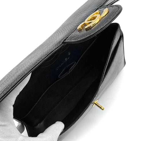 CHANEL VINTAGE CHAIN SHOULDER BAG BLACK LIZARD 90309793 - PURPOSE