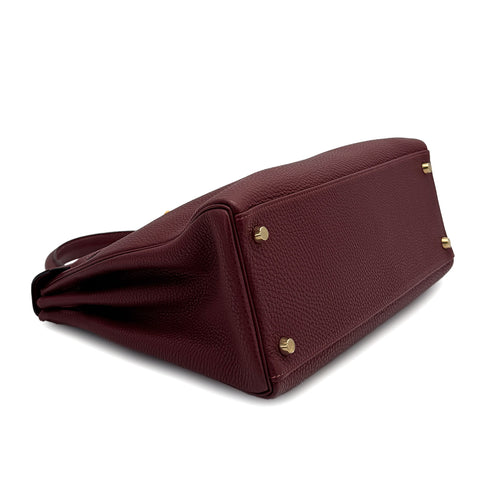 HERMES KELLY 32 RETOURNE ROUGE H TOGO HAND BAG 2004 SQUARE H GOLD HARDWARE 90309799 - PURPOSE