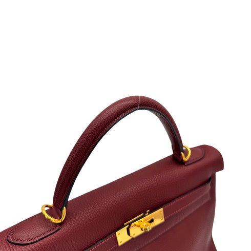 HERMES KELLY 32 RETOURNE ROUGE H TOGO HAND BAG 2004 SQUARE H GOLD HARDWARE 90309799 - PURPOSE