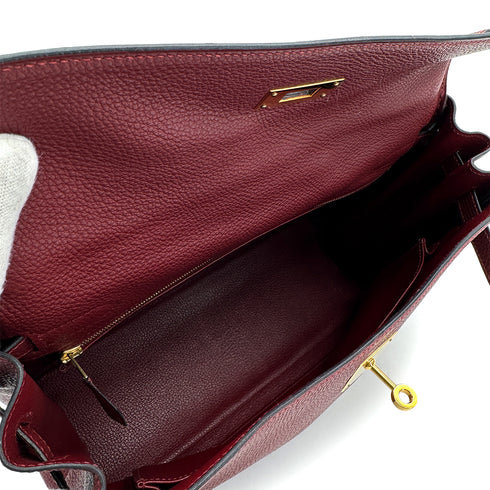 HERMES KELLY 32 RETOURNE ROUGE H TOGO HAND BAG 2004 SQUARE H GOLD HARDWARE 90309799 - PURPOSE
