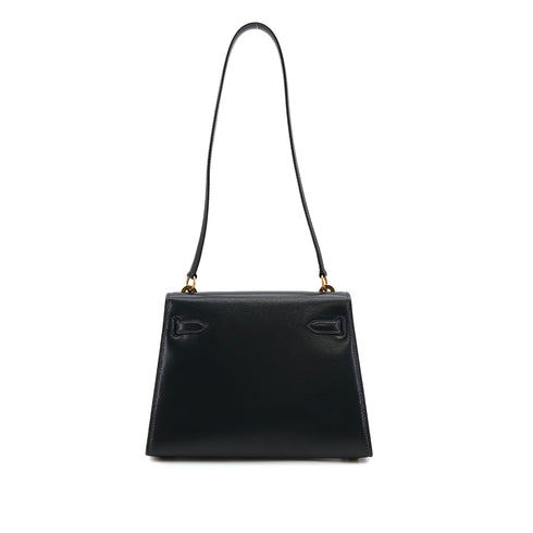 HERMES MINI KELLY 20 SELLIER BLUE INDIGO BOX CALF SHOULDER BAG 1985 CIRCLE O GOLD HARDWARE 90309802 - PURPOSE