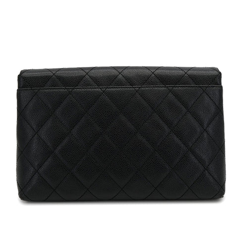 CHANEL VINTAGE MATELASSE CLUTCH BAG BLACK CAVIAR SKIN 90309807 - PURPOSE
