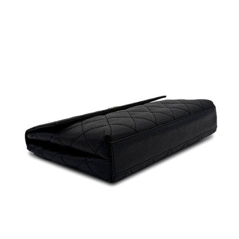 CHANEL VINTAGE MATELASSE CLUTCH BAG BLACK CAVIAR SKIN 90309807 - PURPOSE