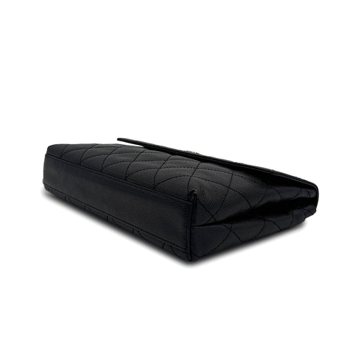 CHANEL VINTAGE MATELASSE CLUTCH BAG BLACK CAVIAR SKIN 90309807 - PURPOSE