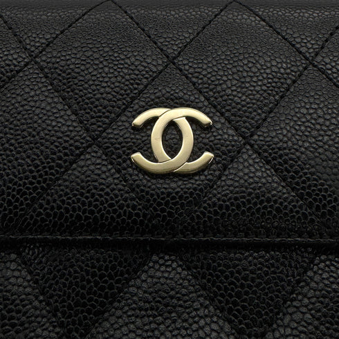 CHANEL VINTAGE MATELASSE CLUTCH BAG BLACK CAVIAR SKIN 90309807 - PURPOSE