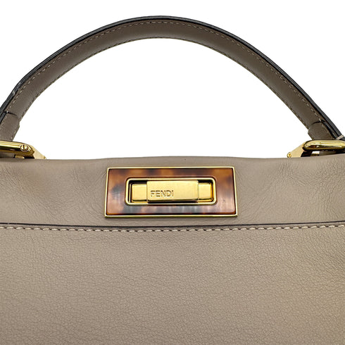 FENDI PEEKABOO REGULAR TORTOISESHELL HAND SHOULDER BAG LEATHER BEIGE 8BN290 90309811 - PURPOSE