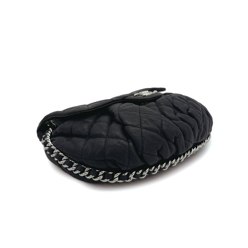 CHANEL MATELASSE COCOMARK CHAIN AROUND SHOULDER BAG BLACK LEATHER 90309812 - PURPOSE