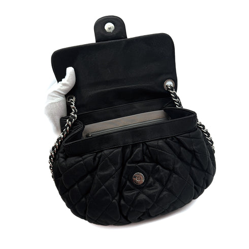 CHANEL MATELASSE COCOMARK CHAIN AROUND SHOULDER BAG BLACK LEATHER 90309812 - PURPOSE
