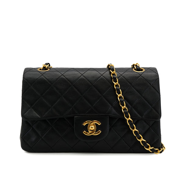 CHANEL VINTAGE CLASSIC FLAP SMALL CHAIN SHOULDER BAG BLACK LAMB SKIN 90309816 - PURPOSE