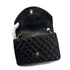 CHANEL VINTAGE MATELASSE HALF MOON CHAIN SHOULDER BAG BLACK LAMB SKIN 90309821 - PURPOSE