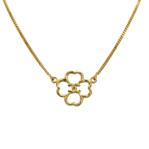 CHANEL VINTAGE NECKLACE COCOMARK CLOVER MOTIF GOLD ACCESSORY 90309830 - PURPOSE