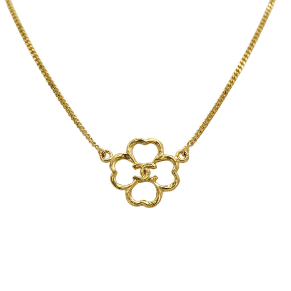 CHANEL VINTAGE NECKLACE COCOMARK CLOVER MOTIF GOLD ACCESSORY 90309830 - PURPOSE