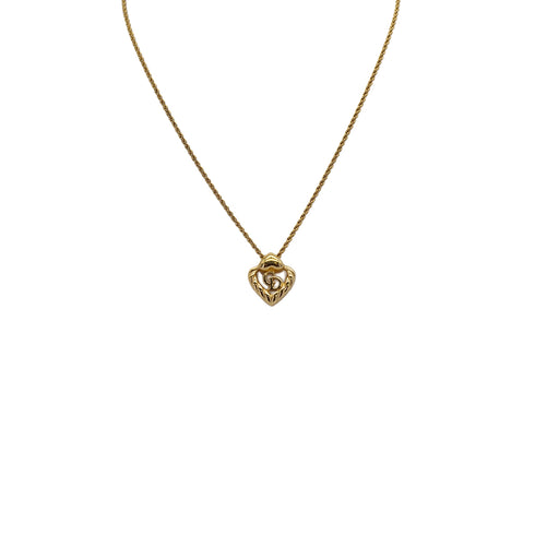 CHRISTIAN DIOR NECKLACE CD LOGO HEART GOLD ACCESSORY 90309831 - PURPOSE