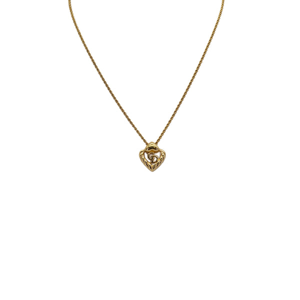 CHRISTIAN DIOR NECKLACE CD LOGO HEART GOLD ACCESSORY 90309831 - PURPOSE
