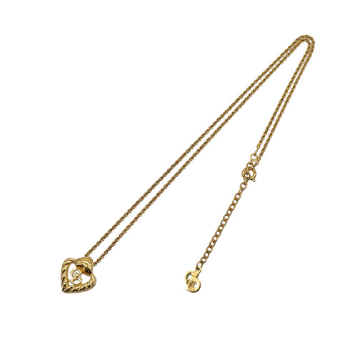 CHRISTIAN DIOR NECKLACE CD LOGO HEART GOLD ACCESSORY 90309831 - PURPOSE