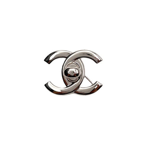 CHANEL VINTAGE TURN LOCK BROOCH SILVER ACCESSORY 96A 90309832 - PURPOSE