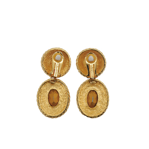 CHRISTIAN DIOR EARRINGS CRYSTAL DROP COLOR STONE GOLD ACCESSORY 90309835 - PURPOSE
