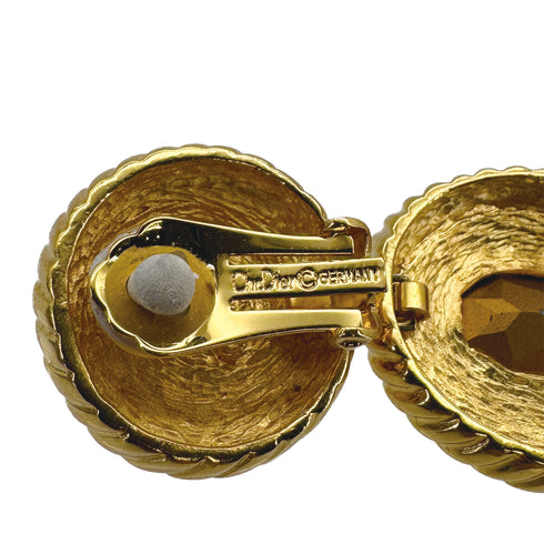 CHRISTIAN DIOR EARRINGS CRYSTAL DROP COLOR STONE GOLD ACCESSORY 90309835 - PURPOSE