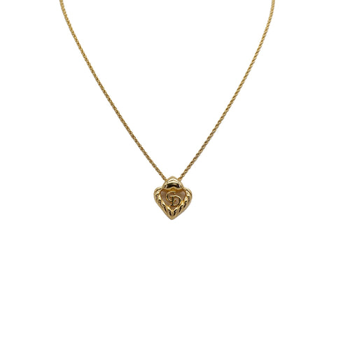 CHRISTIAN DIOR NECKLACE CD LOGO HEART GOLD ACCESSORY 90309838 - PURPOSE