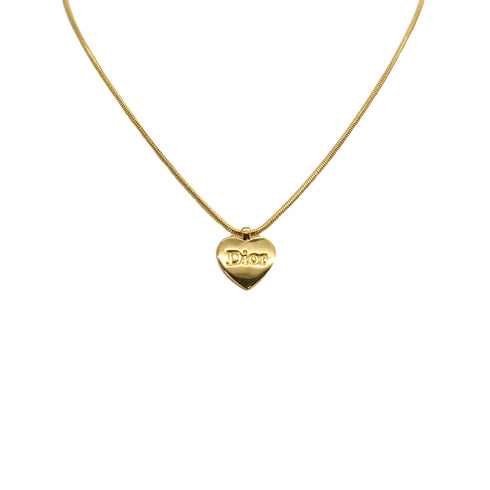 CHRISTIAN DIOR NECKLACE HEART PLATE LOGO GOLD ACCESSORY 90309839 - PURPOSE