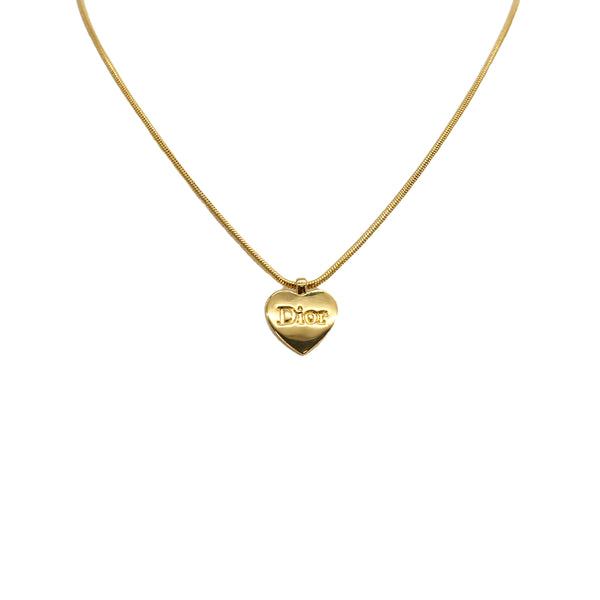 CHRISTIAN DIOR NECKLACE HEART PLATE LOGO GOLD ACCESSORY 90309839 - PURPOSE