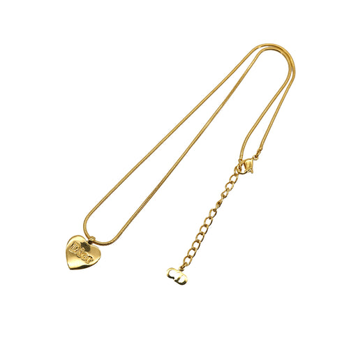 CHRISTIAN DIOR NECKLACE HEART PLATE LOGO GOLD ACCESSORY 90309839 - PURPOSE