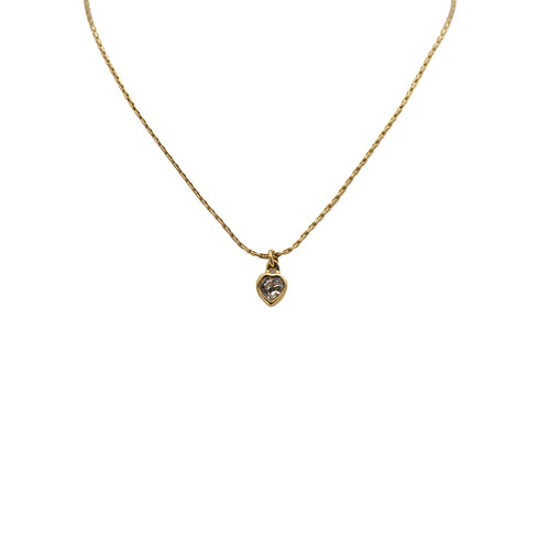 CHRISTIAN DIOR NECKLACE HEART RHINESTONE GOLD ACCESSORY 90309841 - PURPOSE